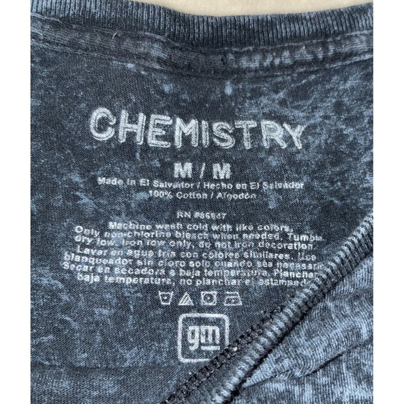 Chemistry T Shirt Women's M Gray Acid Wash Corvette Cropped Rolled Hem - Picture 3 of 5
